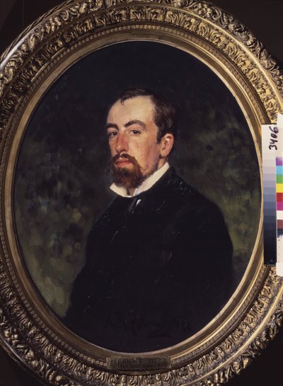 Retrato do artista Vasily Polenov (1844-1927). Pintura por Ilya Yefimovich Repin (Ilia Repine) (1844-1930), óleo sobre tela de Ilya Efimovich Repin