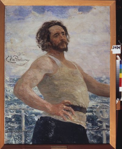 Retrato do escritor Leonid Andreiev (1871-1919). Pintura por Ilya Yefimovich Repin (Ilia Repine) (1844-1930), óleo sobre tela de Ilya Efimovich Repin