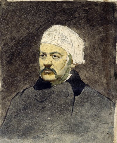 Retrato do compositor russo Mikhail Ivanovitch Glinka (1804-1857) (Michail I. Glinka) - Pintura de Ilya Yefimovich Repin (1844-1930), aguarela sobre cartão (28x23 cm), cerca de 1870 - I. Repin Memorial Museum Penates, perto São Petersburgo (Rússia) de Ilya Efimovich Repin
