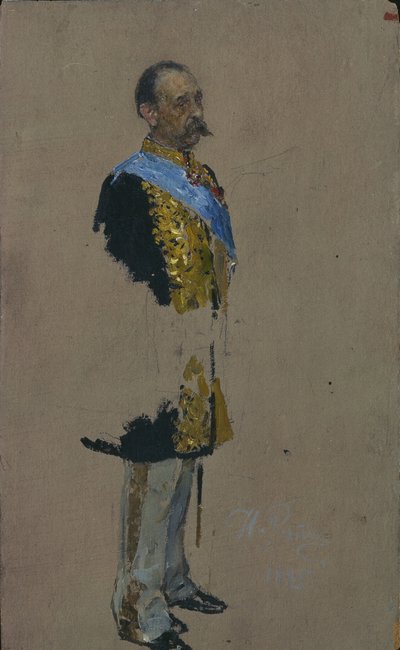 Retrato do conde Dmitry Andreyevich Tolstoy 1823-1889, 1885 de Ilya Efimovich Repin