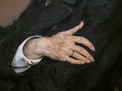 Retrato de Pavel Mikhailovich Tretyakov (detalhe) de Ilya Efimovich Repin