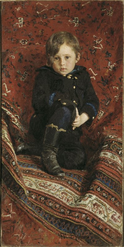 Retrato de Yury Repin, o Filho dos Artistas, 1882 de Ilya Efimovich Repin