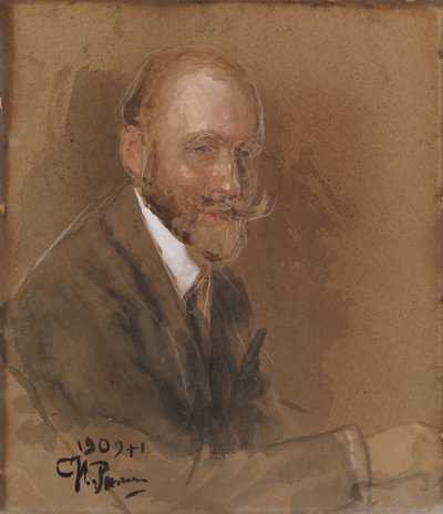 Retrato do dramaturgo príncipe Vladimir Vladimirovich Bariatinsky 1874-1941 de Ilya Efimovich Repin