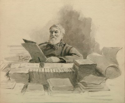 Retrato do autor Dmitry Grigorovich 1822-1899, 1894 de Ilya Efimovich Repin