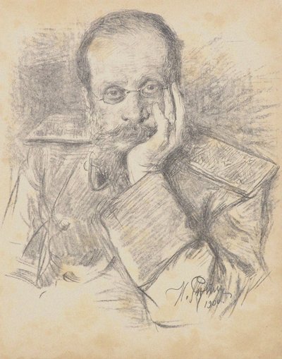 Retrato do compositor César Antonovich Cui 1835-1918, 1900. de Ilya Efimovich Repin