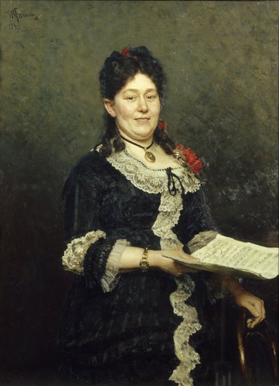 Retrato da cantora de ópera Alexandra Molas 1845-1929, 1883 de Ilya Efimovich Repin