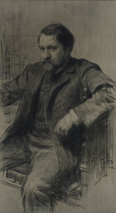 Retrato do pintor Valentin Alexandrovich Serov 1865-1911, 1901 de Ilya Efimovich Repin