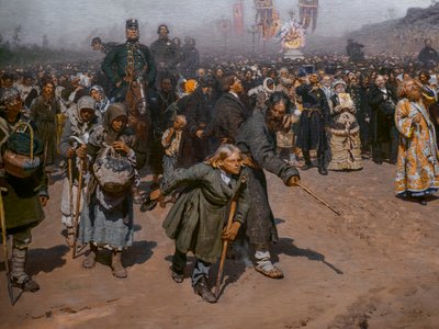 PROCESSAO RELIGIOSO NA PROVÍNCIA KURSK (detalhe) de Ilya Efimovich Repin