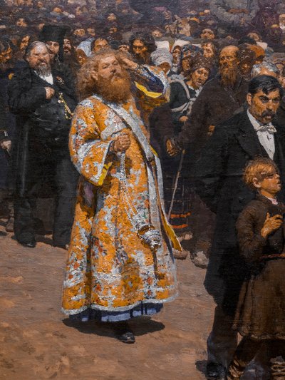 PROCESSAO RELIGIOSO NA PROVÍNCIA KURSK (detalhe) de Ilya Efimovich Repin
