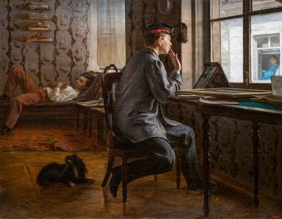 ESTUDANTES QUE SE PREPARAM PARA UM EXAME de Ilya Efimovich Repin