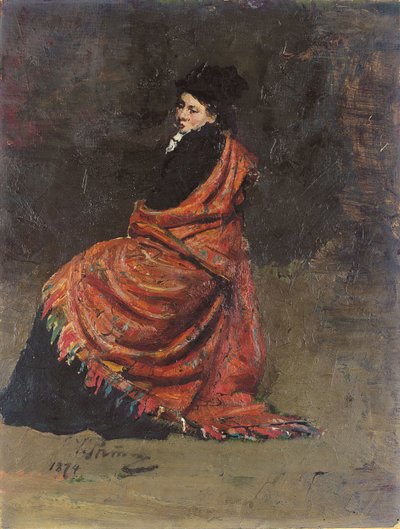 Estudo para "Um Café Parisiense" de Ilya Efimovich Repin