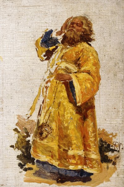 Estudo do diácono para a pintura "A procissão religiosa na província de Kursk" de Ilya Efimovich Repin