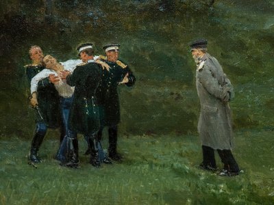 O DUELO (detalhe) de Ilya Efimovich Repin