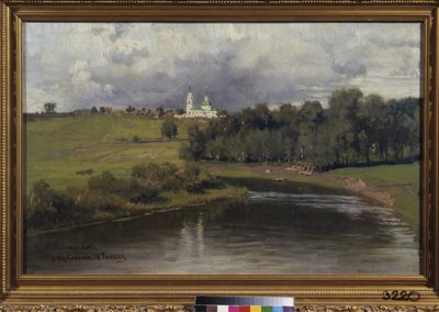 Vista da aldeia Varvarino (Rússia). Pintura de Ilya Repin (Ilia Repin) (1844-1930), óleo sobre tela de Ilya Efimovich Repin