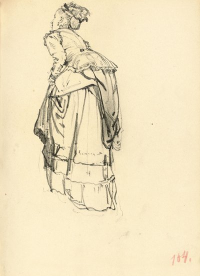Mulher de vestido por trás, c. 1872-1875 de Ilya Efimovich Repin