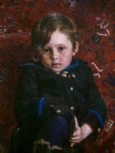 Yuri Repin quando criança (detalhe) de Ilya Efimovich Repin