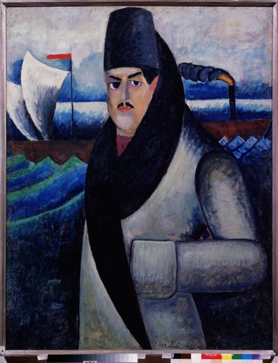 Auto-retrato. Peinture de Ilya Ivanovich Mashkov (Ilya Makhkov, Matchkov) (1881-1944), huile sur toile de Ilya Ivanovich Mashkov