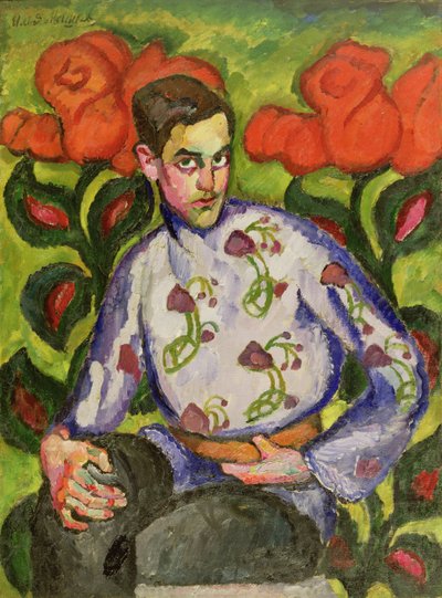 Retrato de um menino em uma camisa colorida, 1909 de Ilya Ivanovich Mashkov