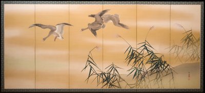 Juncos e gansos do rio de Imao Keinen