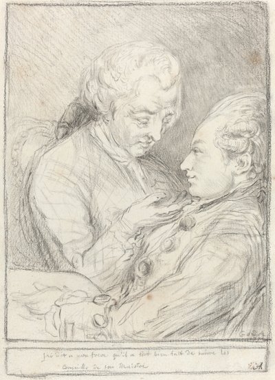 Retrato do artista com seu irmão mais novo, Augustin Saint-Aubin de Imitator of Gabriel Jacques de Saint Aubin