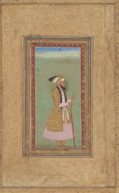 Retrato de um príncipe com um rubi de Indian 18th Century