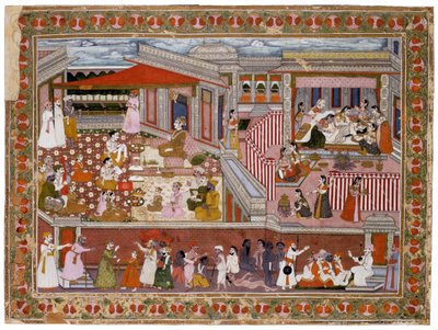 Nascimento em um palácio, 1760-1770 de Indian Art