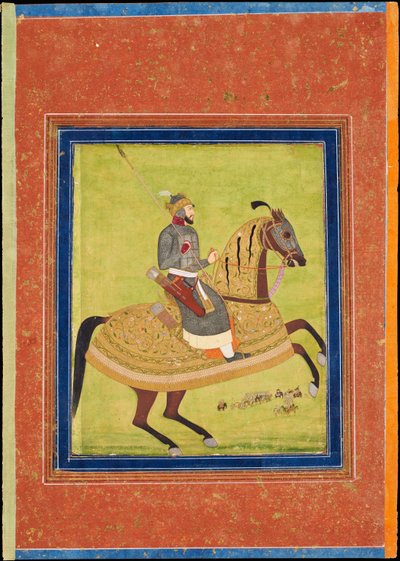 Príncipe Azam Shah a cavalo de Indian Art