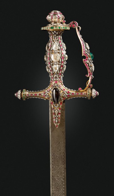 Uma espada cerimonial do Nizam de Hyderabad de Indian School