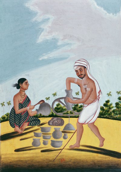 Um oleiro no trabalho de Indian School