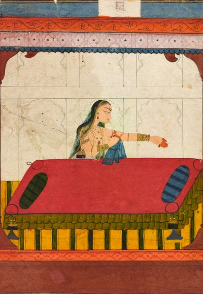 Um amante abandonado, fragmento de um Rasamanjari, c.1710 de Indian School