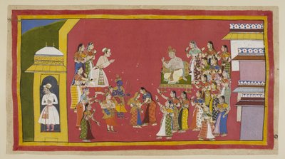 Adicionar 15296 (1) f.51r, Outros tentaram raciocinar com Kaikeyi em vão, e ela permanece resoluta. Dasaratha exortou Rama a adiar um pouco, mas ele está decidido a não adiar mais a sua partida. Tudo o que levará consigo serão peças de vestuário de de Indian School