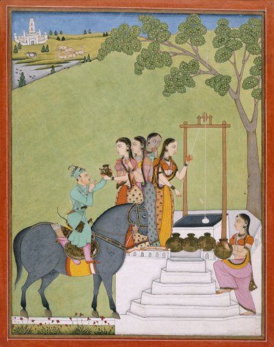 Acrescentar Or.3846 Um príncipe num poço, c.1780 (aguarela sobre papel) de Indian School