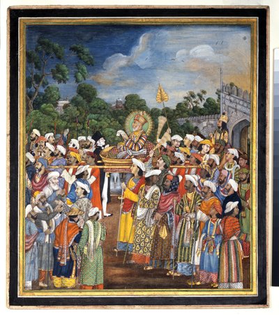 Akbar Shah II Recebe o Residente Britânico, c.1810 de Indian School