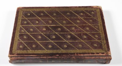 Álbum de Genealogia dhynstica Mughal, 1855 (couro com detalhe em ouro) de Indian School