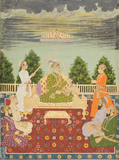 Bahadur Shah com seus quatro filhos e um neto, c.1710 de Indian School
