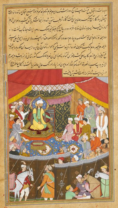 Bayazid I trouxe antes de Timur em 1402, ilustração de 