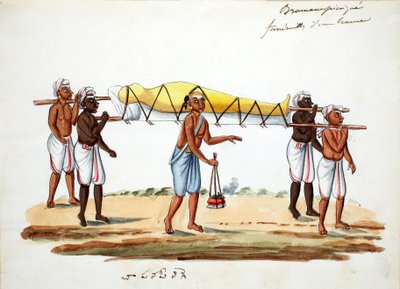 Procissão fúnebre de Brahman (wc no papel) de Indian School