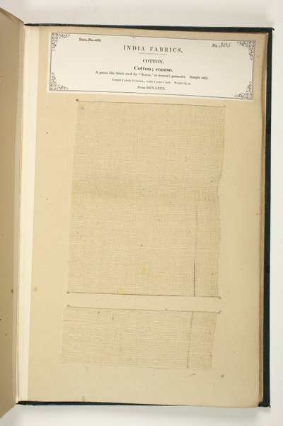 Algodão Grosso, Benares, da Coleção dos Fabricantes Têxteis da Índia, de John Forbes Watson, publicado em 1866 de Indian School