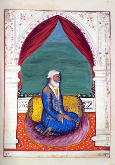Dewan Ajodia Pershad, do Reino do Punjab, seus Governantes e Chefes, volume II, um volume de 30 estudos em aquarela de um artista indiano não identificado, c.1840 (wc on paper) de Indian School