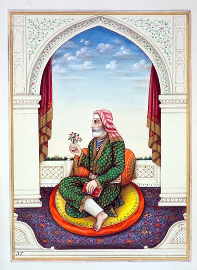 Dewan Sawan Mal (Multanwala), do Reino do Punjab, seus governantes e chefes, volume II, um volume de 30 estudos em aquarela de um artista indiano não identificado, c.1840 (wc no papel) de Indian School