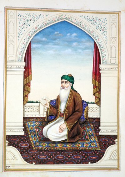 Fakir Syad Nur-o-Deen, do Reino do Punjab, seus governantes e chefes, volume I, um volume de 27 estudos em aquarela de um artista indiano não identificado, cerca de 1840 (wc no papel) de Indian School
