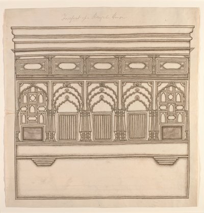 Frente de uma casa de Bengala, c.1820 (wc opaca sobre papel) de Indian School