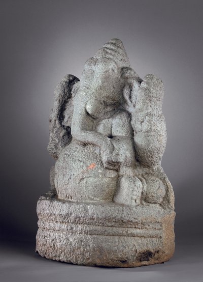 Ganesha, do século XII ao XIII (granito) de Indian School