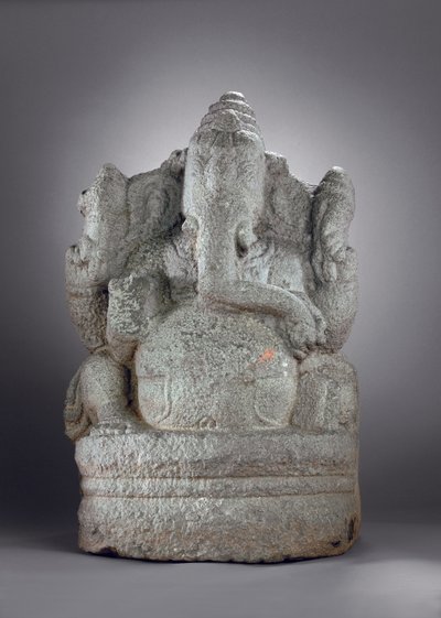 Ganesha, do século XII ao XIII (granito) de Indian School