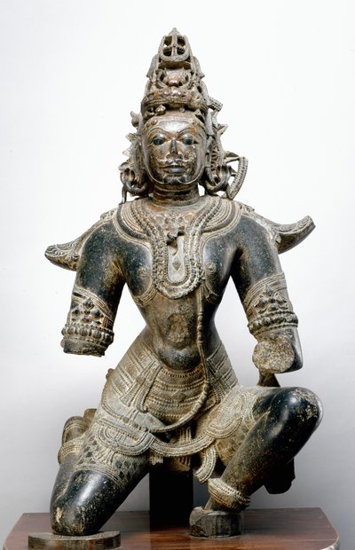 Garuda, do forte de Mandla, Madhya Pradesh, 1200 AD (pedra preta) de Indian School
