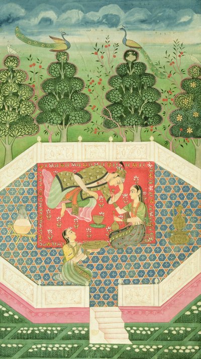 Em. 11B.19 A Rainha das Fadas entretém o príncipe, c.1720-30 de Indian School