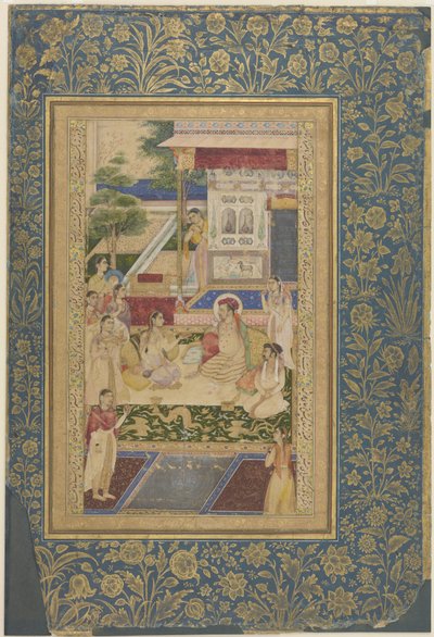 Jahangir e Príncipe Khurram entretidos por Nur Jahan, c.1640-50 de Indian School