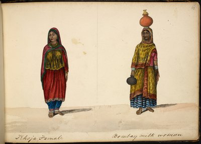 Mulher Khoja; Vendedora de leite de Bombaim de Indian School