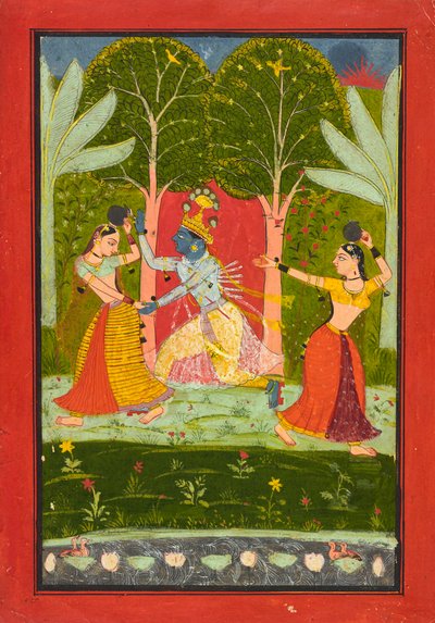 Krishna cobra um pedágio das gopis, c.1660 de Indian School