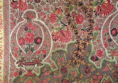 Material para o mercado europeu (seda pintada) de Indian School